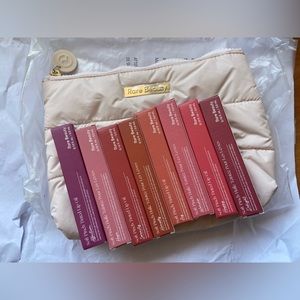 NEW Rare Beauty Soft Pinch Tinted Lip Oils SET of Eight and Puffy Makeup bag